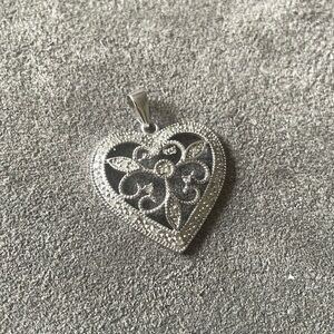 Sterling Diamond Chip Heart Pendant